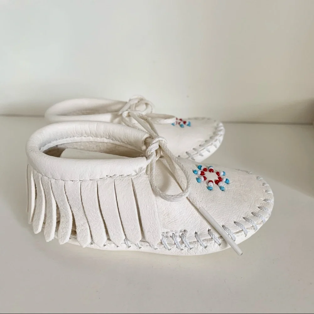 90’s  Vintage elk skin baby moccasins